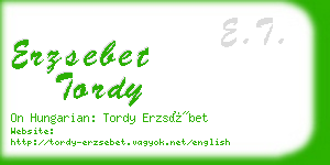 erzsebet tordy business card